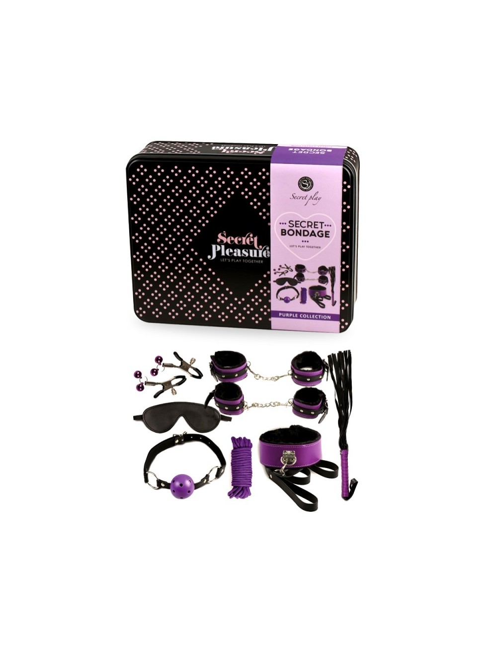Secret Bondage : Ensemble BDSM 8 pcs 6197 - Noir et Violet