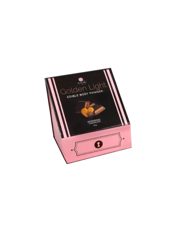 Poudre comestible chocolat aphrodisiaque et plumeau - Secret play