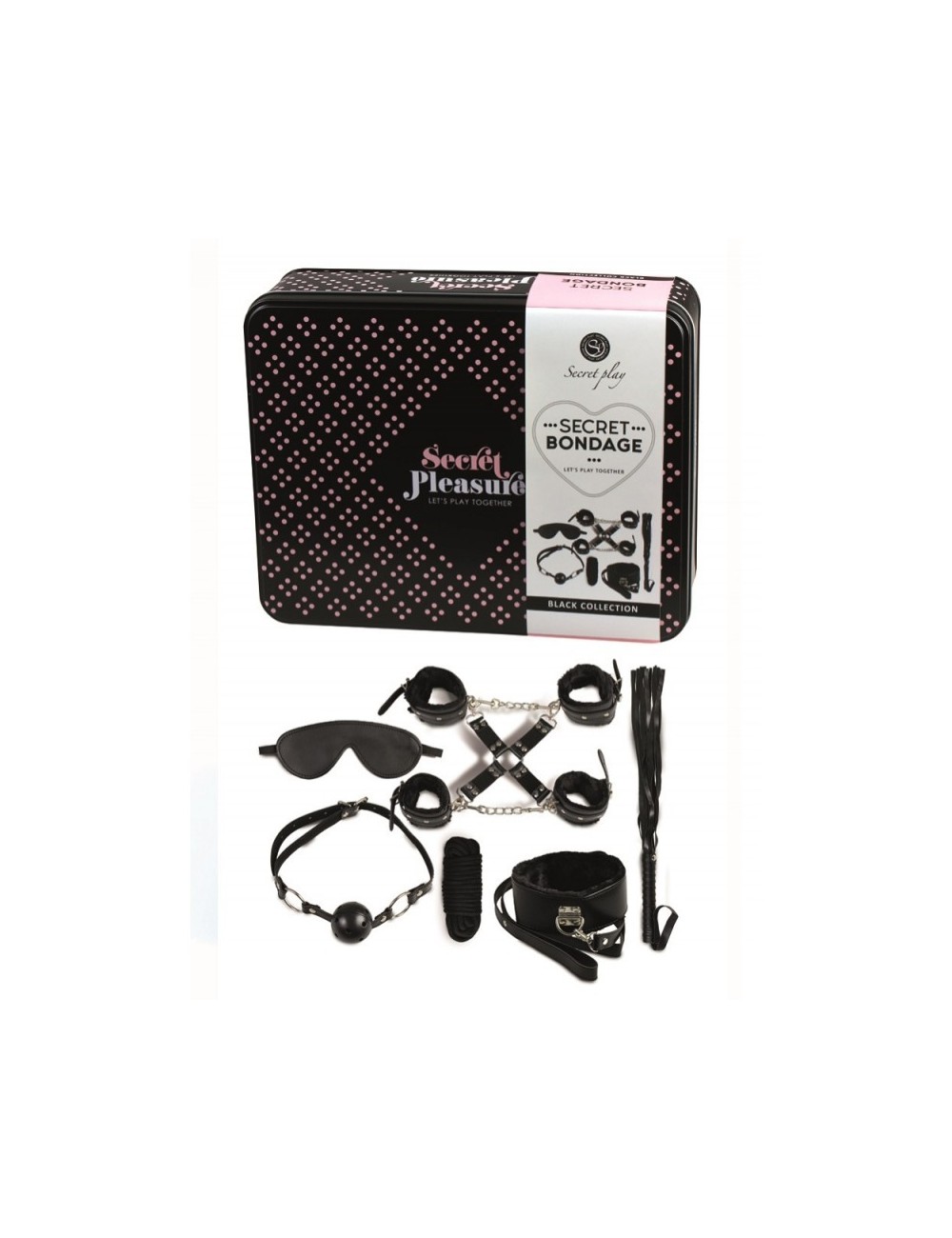 Secret Bondage : Ensemble BDSM 8 pcs 6148k - Noir Secret Bondage : Ensemble BDSM 8 pcs 6148k - Noir