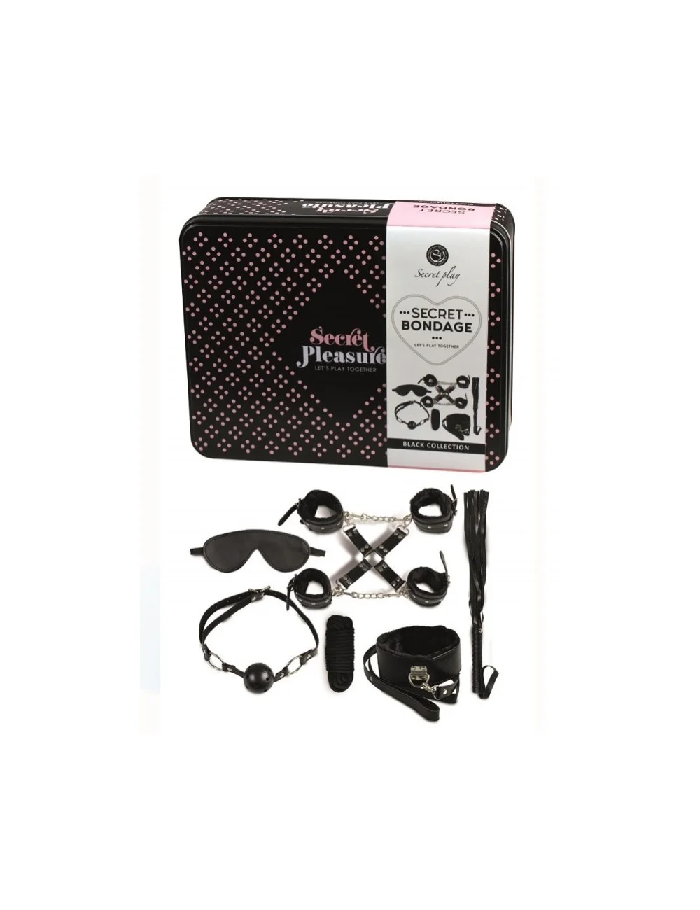 Secret Bondage : Ensemble BDSM 8 pcs 6148k - Noir Secret Bondage : Ensemble BDSM 8 pcs 6148k - Noir