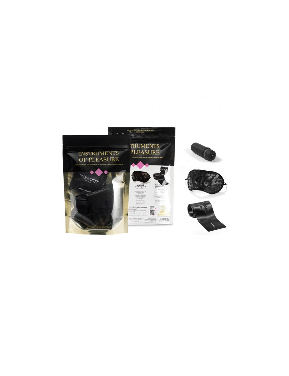 Coffret Plaisir - Masque, liens sensuels, stimulateur, dosette Coffret Plaisir - Masque, liens sensuels, stimulateur, dosette