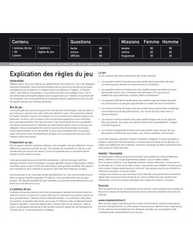 Jeu Mission Intime - Classic