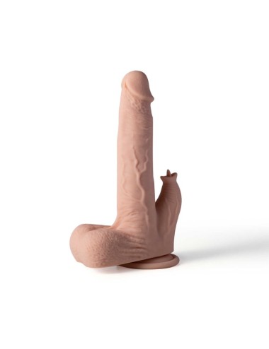Colter gode réaliste vibrant, va et vient et lécheur avec appli 21 cms - Chair