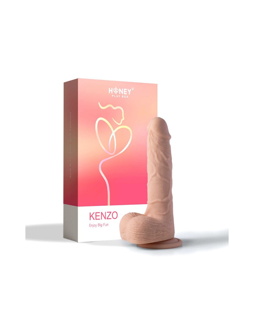 Kenzo gode réaliste vibrant et va et vient avec appli 24 cms - Chair