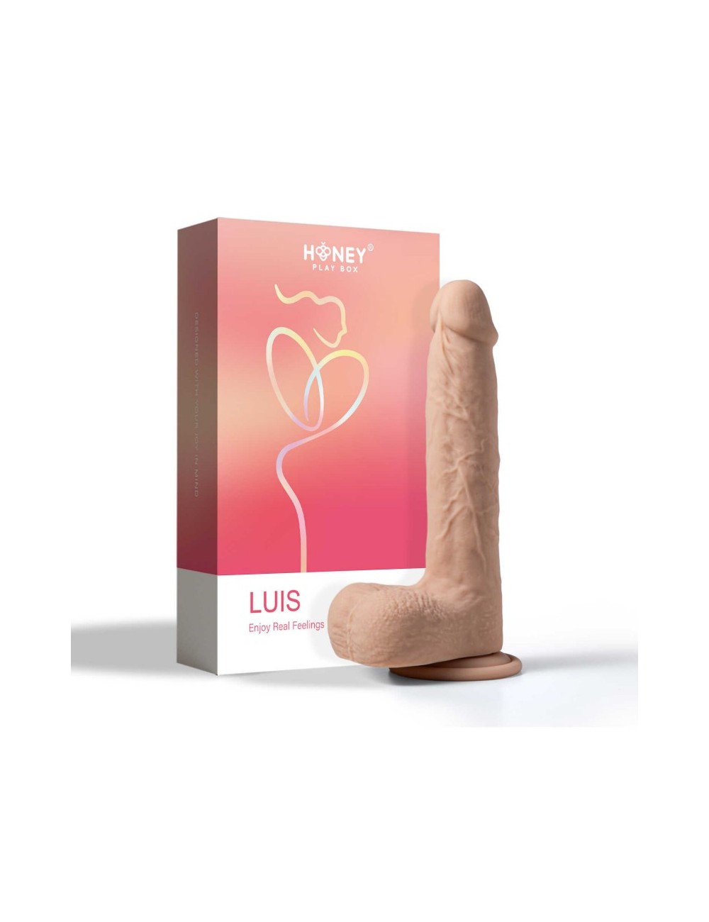 Luis gode réaliste vibrant et va et vient avec appli 21 cms - Chair
