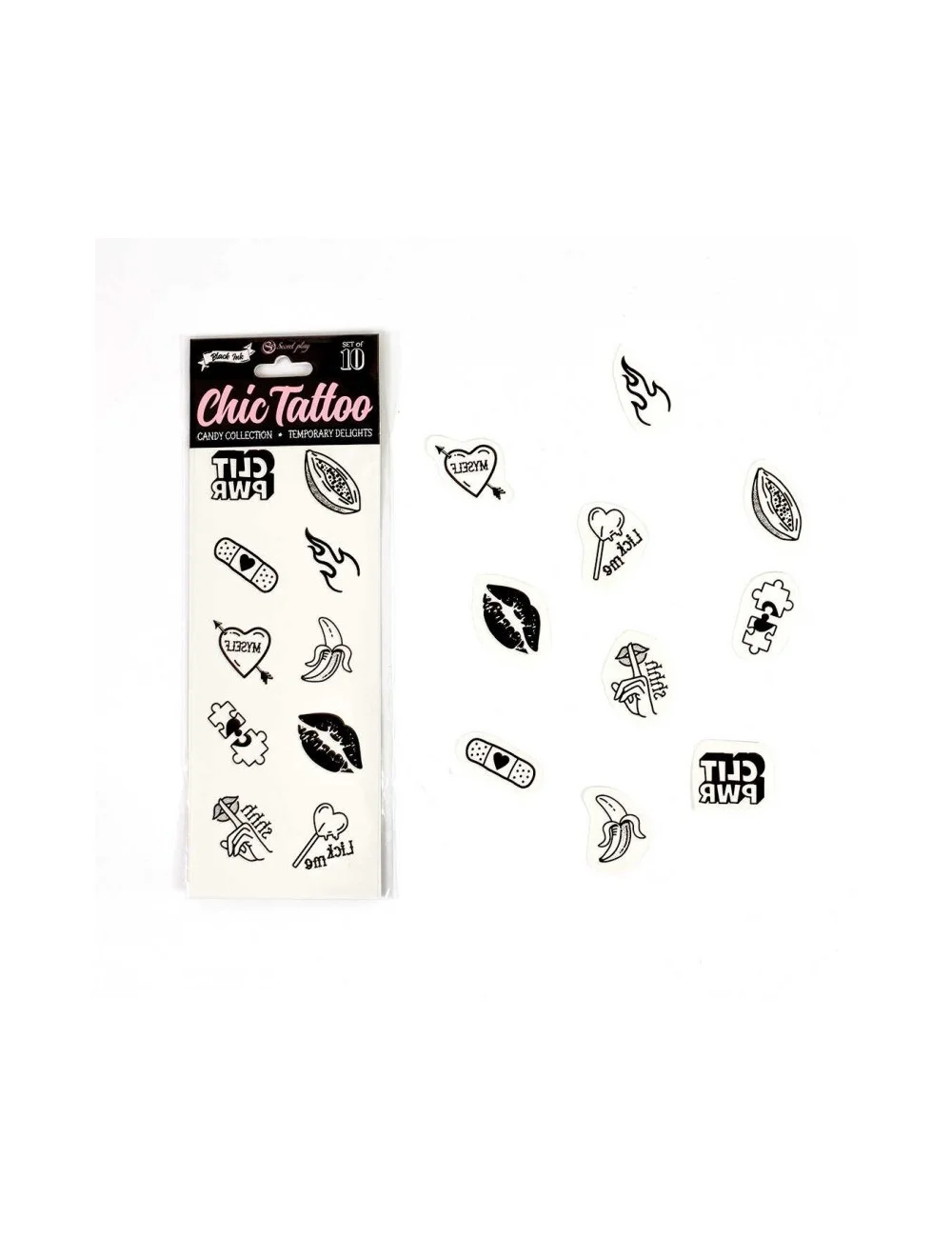 Candy collection - Tatouages temporaires pack de 10 Candy collection - Tatouages temporaires pack de 10