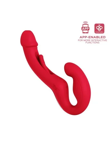 Harmony Duo Strap on vibrant avec tapotage - Rouge
