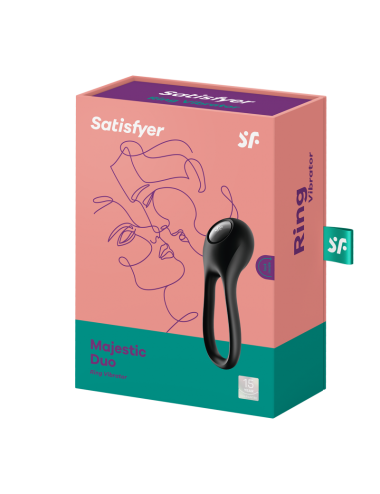 Cockring  Satisfyer Majestic Duo - Noir