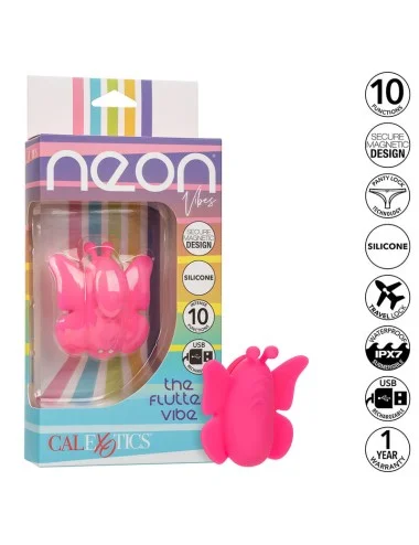 CALEXOTICS - NEON VIBES FLUTTER VIBE STIMULATEUR 10 VIBRATIONS ROSE