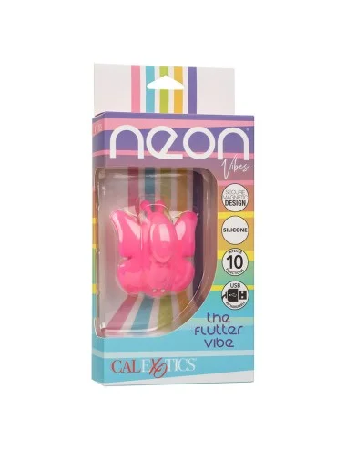 CALEXOTICS - NEON VIBES FLUTTER VIBE STIMULATEUR 10 VIBRATIONS ROSE