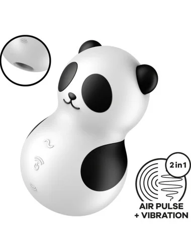 SATISFYER - POCKET PANDA STIMULATEUR & VIBRATEUR NOIR ET BLANC