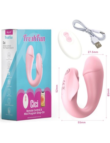 ARMONY - FRESHFUN CICI STAP-ON VIBRATEUR TÉLÉCOMMANDE ET APPLICATION 10 VIBRATIONS ROSE