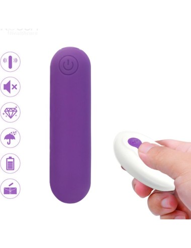 ARMONY - SPLASH JOLINE VIBRATEUR BULLET TÉLÉCOMMANDE EN SILICONE 10 VIBRATIONS 65 X 15 CM VIOLET