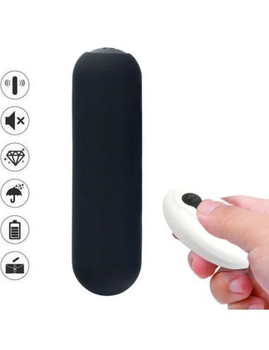 ARMONY - SPLASH JOIE VIBRATEUR BULLET TÉLÉCOMMANDE EN SILICONE 10 VIBRATIONS 75 X 19 CM NOIR