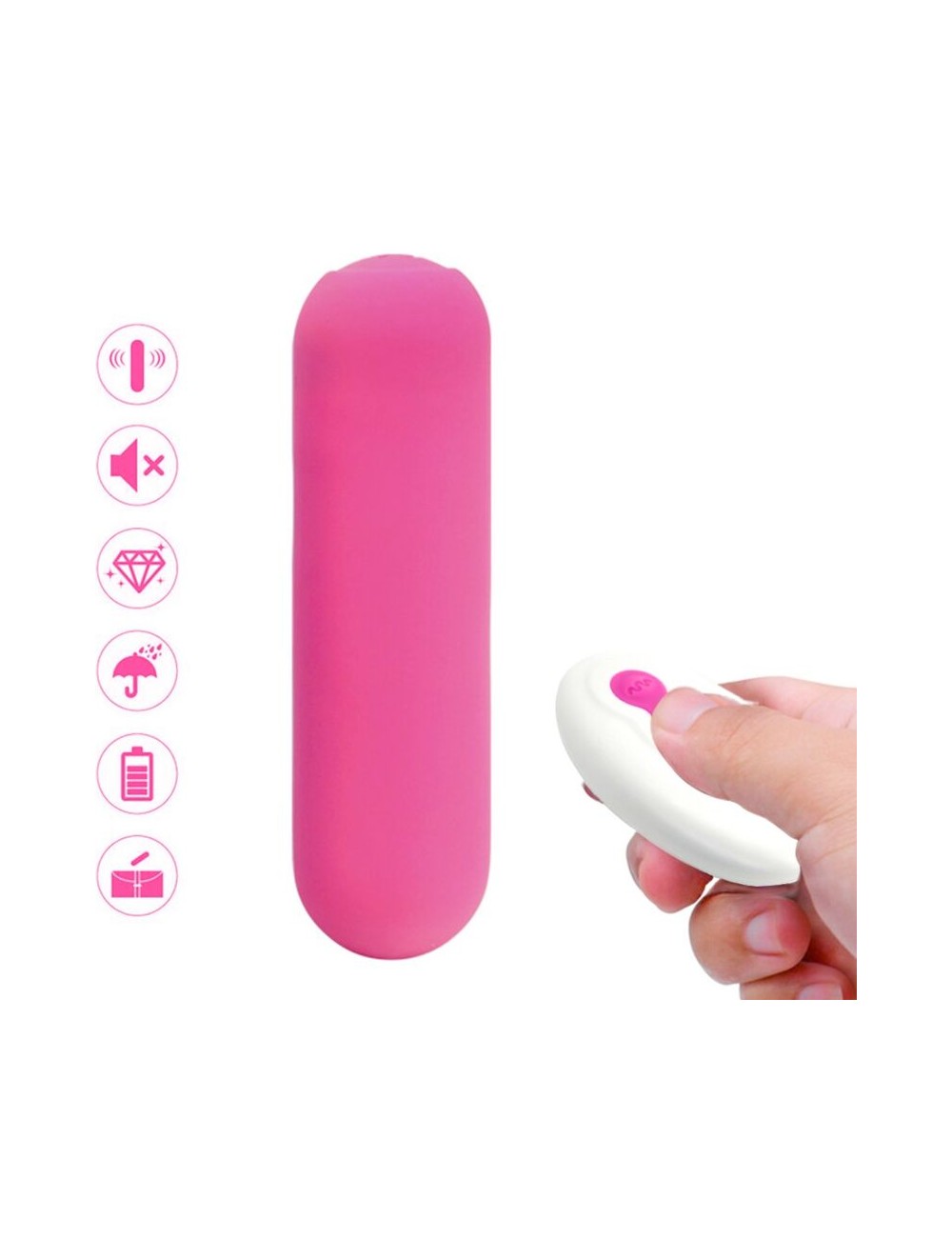 ARMONY - SPLASH JOIE VIBRATEUR BULLET TÉLÉCOMMANDE EN SILICONE 10 VIBRATIONS 75 X 19 CM ROSE