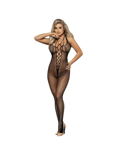 SUBBLIME - 951788 BODYSTOCKING LONG EN RESILLE AVEC BRETELLES SUR LA POITRINE ET LE DOS NOIR TAILLE UNIQUE