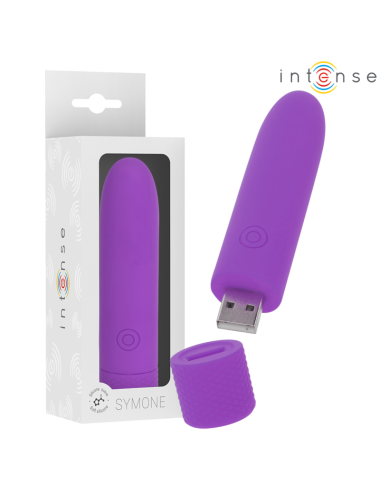 INTENSE - SYMONE BULLET VIBRANT RECHARGEABLE USB 8 VIBRATIONS VIOLET 10 X 2