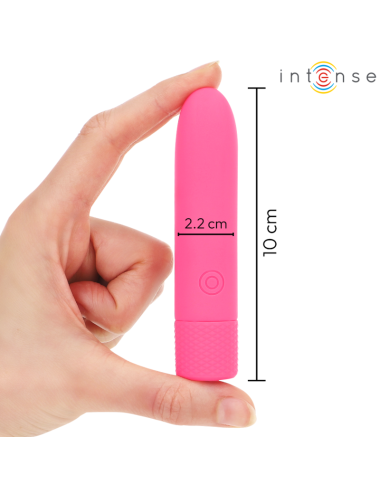 INTENSE - SYMONE BULLET VIBRANT RECHARGEABLE USB 8 VIBRATIONS ROSE 10 X 2,2 CM