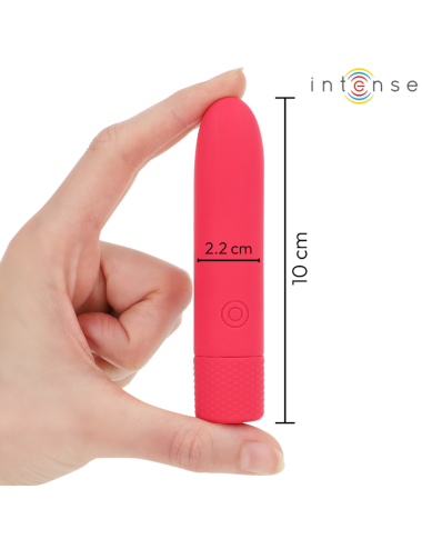 INTENSE - SYMONE BULLET VIBRANT RECHARGEABLE USB 8 VIBRATIONS ROUGE 10 X 2,2 CM