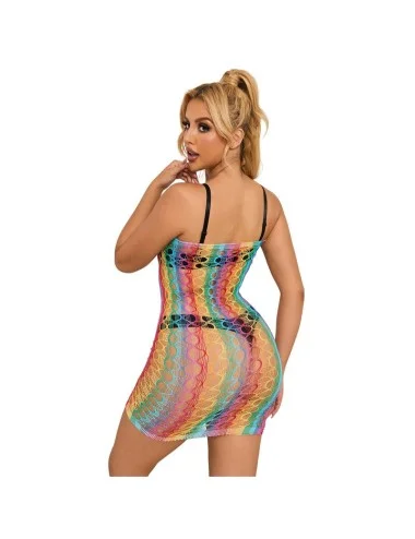 SUBBLIME - 952365 BODYSTOCKING RÉSEILLE ÉPAULES NUES ARC-EN-CIEL TAILLE UNIQUE
