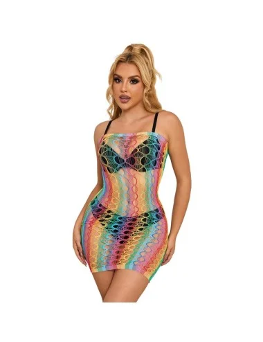 SUBBLIME - 952365 BODYSTOCKING RÉSEILLE ÉPAULES NUES ARC-EN-CIEL TAILLE UNIQUE