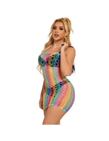 SUBBLIME - 952365 BODYSTOCKING RÉSEILLE ÉPAULES NUES ARC-EN-CIEL TAILLE UNIQUE
