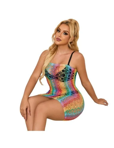 SUBBLIME - 952365 BODYSTOCKING RÉSEILLE ÉPAULES NUES ARC-EN-CIEL TAILLE UNIQUE