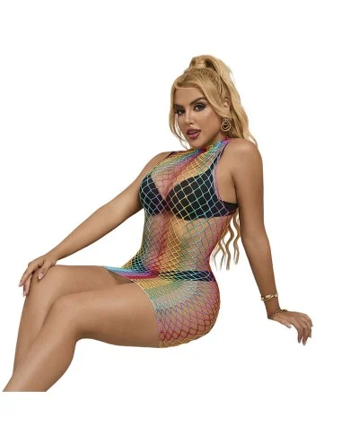 SUBBLIME - 952433 BODYSTOCKING RÉSILLE SANS MANCHES  COL MONTANT ARC-EN-CIEL TAILLE UNIQUE