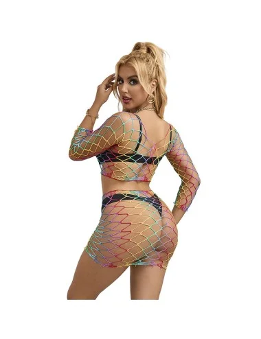 SUBBLIME - 952440 BODYSTOCKING 2 PIÈCES RÉSEILLE MANCHES LONGUES ARC-EN-CIEL TAILLE UNIQUE