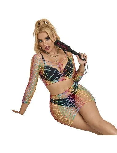 SUBBLIME - 952440 BODYSTOCKING 2 PIÈCES RÉSEILLE MANCHES LONGUES ARC-EN-CIEL TAILLE UNIQUE