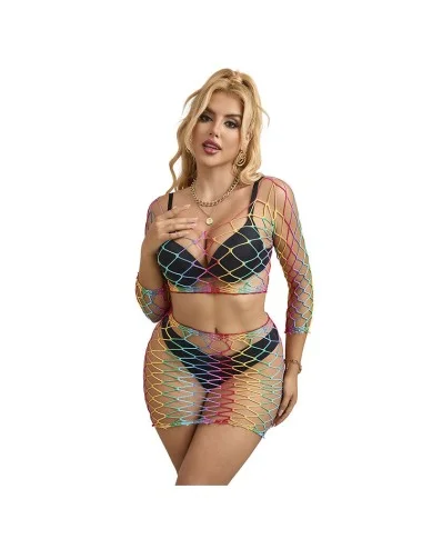 SUBBLIME - 952440 BODYSTOCKING 2 PIÈCES RÉSEILLE MANCHES LONGUES ARC-EN-CIEL TAILLE UNIQUE