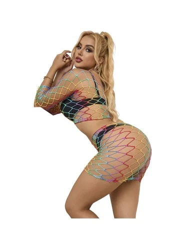 SUBBLIME - 952440 BODYSTOCKING 2 PIÈCES RÉSEILLE MANCHES LONGUES ARC-EN-CIEL TAILLE UNIQUE