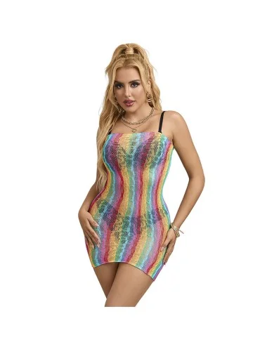 SUBBLIME - 952457 BODYSTOCKING RÉSEILLE SANS MANCHES  ÉPAULES DÉNUDÉES ARC-EN-CIEL TAILLE UNIQUE
