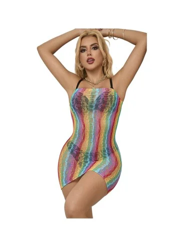 SUBBLIME - 952457 BODYSTOCKING RÉSEILLE SANS MANCHES  ÉPAULES DÉNUDÉES ARC-EN-CIEL TAILLE UNIQUE