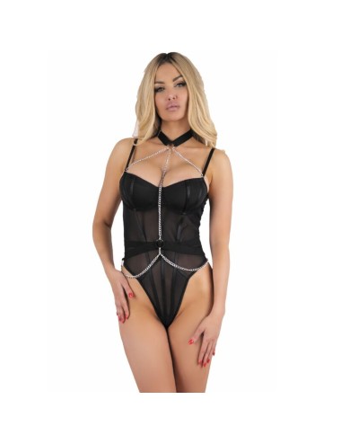 LIVCO CORSETTI FASHION - PEIGNOIR + CHEMISE + STRING MELISENDA CF 1709 NOIR S