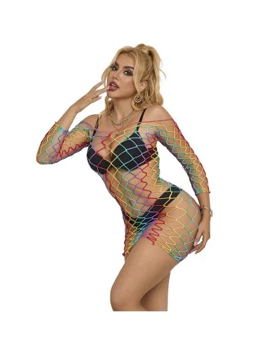 SUBBLIME - 952426 BODYSTOCKING RÉSILLE  MANCHES LONGUES ARC-EN-CIEL TAILLE UNIQUE