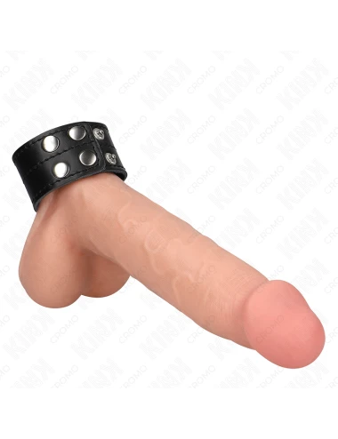 KINK - ANNEAU PÉNIS EN CUIR AVEC FERMETURE À PRESSION 18