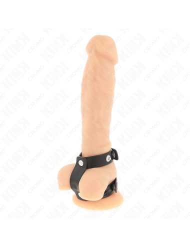 KINK - ANNEAU PÉNIS DOUBLE EN CUIR RÉGLABLE