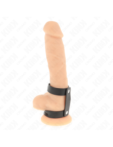 KINK - ANNEAU PÉNIS DOUBLE EN CUIR RÉGLABLE