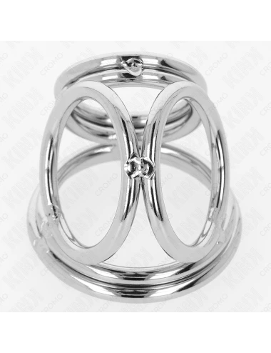 KINK - ANNEAU PÉNIS EN MÉTAL TRIPLE CHROME 3,8 CM À 5 CM MODÈLE 1