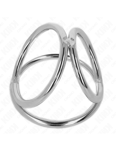 KINK - ANNEAU PÉNIS EN MÉTAL TRIPLE CHROME 3,8 CM À 5 CM MODÈLE 2