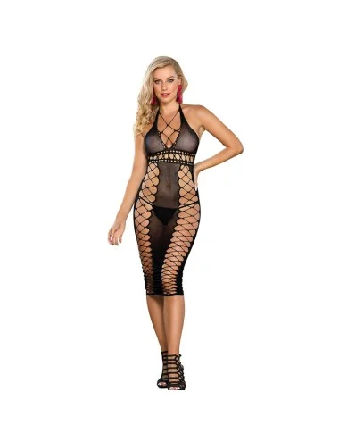 SUBBLIME - 952310 BABYDOLL LONGUE RÉSEILLE NOIRE TAILLE UNIQUE