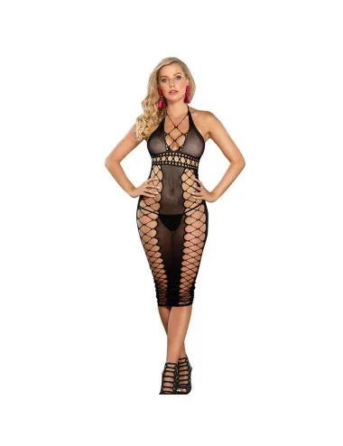 SUBBLIME - 952310 BABYDOLL LONGUE RÉSEILLE NOIRE TAILLE UNIQUE