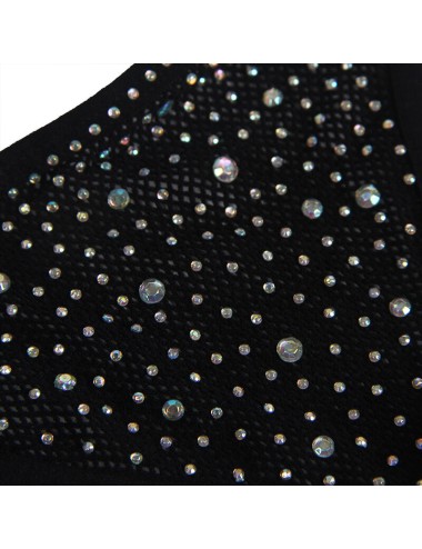 SUBBLIME - 952174 BODYSTOCKING RESILLE AVEC GANTS ET DIAMANTS NOIR TAILLE UNIQUE