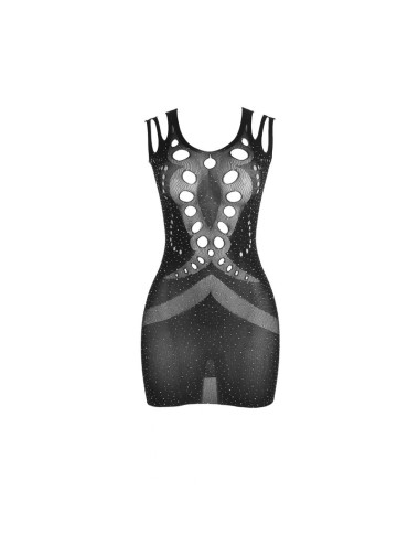 SUBBLIME - 952198 BODYSTOCKING RESILLE AVEC DIAMANTS BRILLANTS NOIR TAILLE UNIQUE