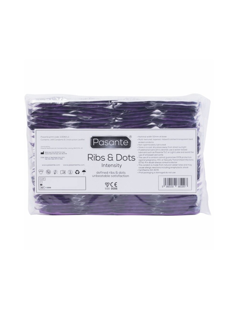 PASANTE - INTENSITY BULK PRÉSERVATIFS MULTITEXTURÉS 144 UNITÉS