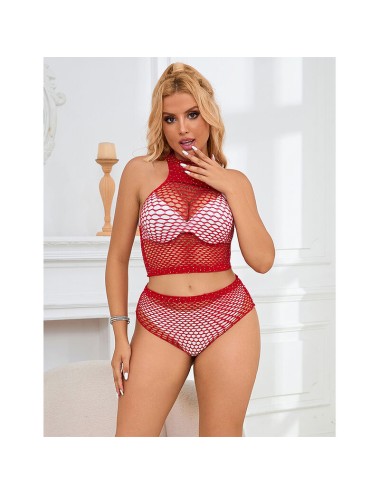 SUBBLIME - 952402 BODYSTOCKING ENSEMBLE RESILLE AVEC LOSANGES ROSES TAILLE UNIQUE