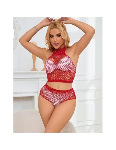 SUBBLIME - 952402 BODYSTOCKING ENSEMBLE RESILLE AVEC LOSANGES ROSES TAILLE UNIQUE