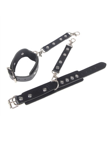 SUBBLIME - 953690 MENOTTES AVEC CEINTURE DE BONDAGE NOIRE TAILLE UNIQUE