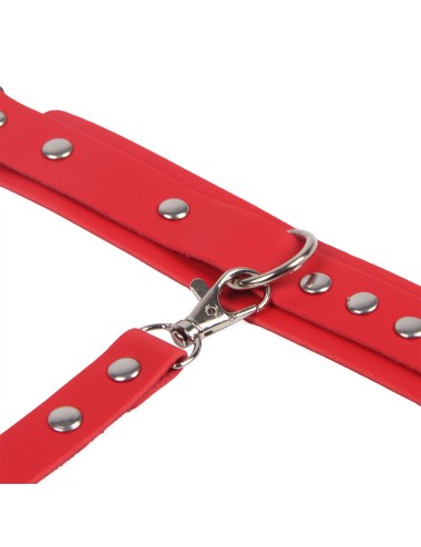 SUBBLIME - 953706 MENOTTES AVEC CEINTURE DE BONDAGE ROUGE TAILLE UNIQUE